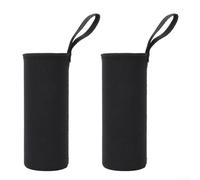 Funda térmica aislada para botella de agua, bolsa protectora para botellas deportivas, funda de neopreno con asa para acampar al aire libre, senderismo, viajes (550 ml, negro)