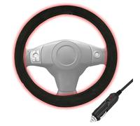 Funda térmica inalámbrica para volante | 12 V, antideslizante, de piel sintética, protector de volante cálido para vehículo, para conductores, hombres y mujeres, invierno, clima frío, viajes por