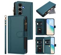 Funda tipo cartera compatible con Asus ROG Phone8 - Piel, cierre magnético, ranura para tarjetas, resistente a los golpes, verde oscuro
