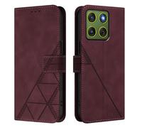 Funda tipo cartera compatible con Moto Edge 70 5G/X70 Air 5G, funda tipo libro de cuero con tarjetero, cierre magnético, funda con tapa para Moto Edge 70 5G/X70 Air 5G, borgoña