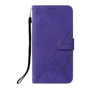 Funda tipo cartera compatible con Motorola Moto G05/E15, a prueba de golpes, con soporte para tarjetas de crédito, para mujeres y hombres, funda plegable a prueba de golpes, color morado