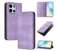 Funda tipo cartera compatible con OnePlus Turbo 6, funda magnética con tarjetero y soporte, funda delgada de cuero con bloqueo RFID (morado)