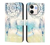 Funda tipo cartera compatible con OPPO A5X 4G/OPPO A5X 5G, funda de piel sintética de alta calidad, con tapa y diseño creativo 3D, funda protectora con soporte, color azul campanula