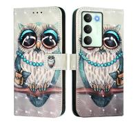 Funda tipo cartera compatible con Realme V70 5G/Realme 14X Global/REALME C75 5G Funda de piel sintética de alta calidad con tapa con diseño creativo 3D, funda protectora con función atril, collar de