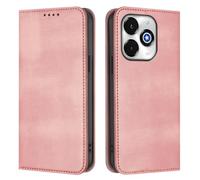 Funda tipo cartera compatible con UMIDIGI G100X 5G/G9X/NOTE 100X 5G con tarjetero, cierre magnético a prueba de golpes, funda protectora de piel sintética, color rosa