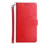 Funda tipo cartera compatible con Xiaomi Redmi 14C, a prueba de golpes, con soporte para tarjetas de crédito, para hombres y mujeres, funda plegable de piel premium, color rojo