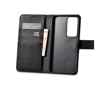 Funda tipo cartera de cuero para Samsung Galaxy S23+ Funda tipo cartera negra