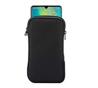 Funda tipo cartera de neopreno con cremallera para iPhone 17 Pro Max 16 Plus 15 Plus iPhone 14 13 12 Pro Max Moto G 2025 G Power 2026 G Play G Stylus 5G 2024 Google Pixel 10 Pro XL BLU G35 (negro)