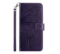 Funda tipo cartera de piel para teléfono Nokia HMD Pulse, color morado oscuro.
