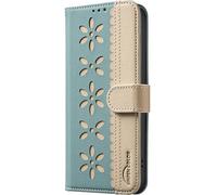 Funda tipo cartera de piel sintética compatible con Samsung Galaxy M36 BFB36 (verde)