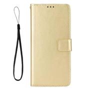 Funda tipo cartera de piel sintética compatible con Vivo T1 5G/Y75 5G/Y55 5G con tapa BYTXFM (dorado)