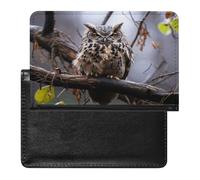 Funda tipo cartera de piel sintética con diseño de búho en una rama para pasaporte, libro de pasaporte, para viajes imprescindibles