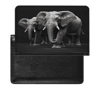 Funda tipo cartera de piel sintética con diseño de elefante gris en 3D para pasaporte, libro de pasaporte, tarjetas para viajes imprescindibles