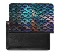 Funda tipo cartera de piel sintética con diseño de escamas de dragón mágico en 3D para pasaporte, libro de pasaporte, tarjetas para viajes imprescindibles