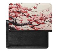 Funda tipo cartera de piel sintética con diseño de flor de cerezo japonés para pasaporte, libro de pasaporte, tarjetas para viajes imprescindibles