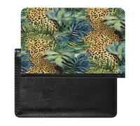 Funda tipo cartera de piel sintética con estampado de leopardo y estampado de animales para pasaporte, libro de tarjetas para viajes imprescindibles