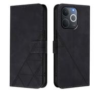 Funda tipo cartera de piel sintética para Realme Note 70 4G/Note 70T 4G/Narzo 80 Lite 4G/C71 4G India Book Flip Folio Funda magnética, soporte con ranuras para tarjetas a prueba de golpes, color negro