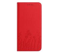Funda tipo cartera diseñada para Xiaomi 12T/12T Pro, a prueba de golpes, de piel sintética, con tarjetero magnético, para Xiaomi 12T/12T Pro, color rojo