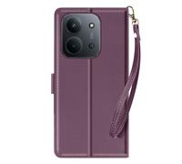 Funda tipo cartera magnética para Redmi 15C con correa de muñeca y soporte