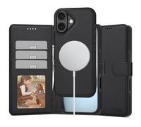Funda tipo cartera MagSafe para iPhone 17 con solapa y ranura para tarjetas - Negro mate