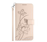 Funda tipo cartera para Honor 600 Smart, diseño de loto oriental/correa de mano
