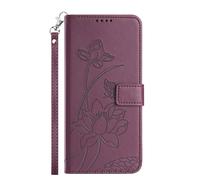 Funda tipo cartera para Honor 600 Smart, diseño de loto oriental/correa de mano