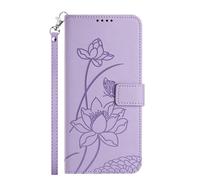 Funda tipo cartera para Honor 600 Smart, diseño de loto oriental/correa de mano