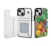 Funda tipo cartera para iPhone 14 de Winnie the Pooh con tarjetero