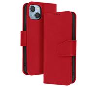 Funda tipo cartera para iPhone 14 Plus de cuero premium con función de soporte