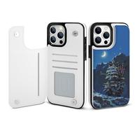 Funda tipo cartera para iPhone 14 Pro Max de El Castillo Ambulante de Howl con tarjetero, funda tipo folio de cuero con soporte, cierre magnético,