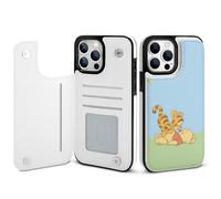 Funda tipo cartera para iPhone 14 Pro Max de Winnie the Pooh con tarjeta