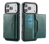 Funda tipo cartera para iPhone 17 Pro Max, tarjetero magnético desmontable 2 en 1 con bloqueo RFID (7 ranuras para tarjetas), compatible con MagSafe, soporte, piel sintética + diseño de TPU a prueba