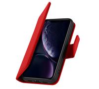 Funda tipo cartera para iPhone XR de cuero premium con función de soporte