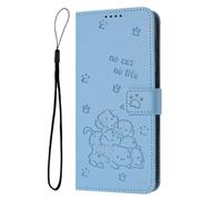 Funda tipo cartera para Moto Edge 50 Fusion 5G con soporte protector para tarjetas, tapa tipo libro con diseño de flores de gato en relieve, a prueba de golpes, funda de piel tipo cartera para Moto