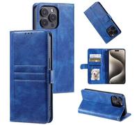 Funda tipo cartera para Motorola Moto G05/E15 con bloqueo RFID, ranura para tarjetas, a prueba de golpes, magnética, de piel, plegable, funda protectora para Motorola Moto G05/E15, azul