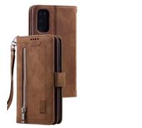 Funda tipo cartera para Motorola Moto G05/E15 con tarjetero, cremallera, a prueba de golpes, de piel sintética, con función atril, ranuras para tarjetas de crédito, funda protectora para Motorola Moto