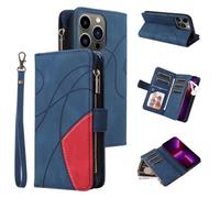Funda tipo cartera para Realme C61/Realme C63, de piel sintética con cremallera, ranuras para múltiples tarjetas y correa de muñeca, soporte magnético, a prueba de golpes, funda protectora para Realme