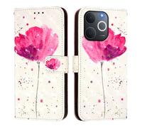 Funda tipo cartera para Realme Note 70 4G/Note 70T 4G/Narzo 80 Lite 4G/C71 4G India, funda de piel sintética con tapa para teléfono, diseño 3D, a prueba de golpes, con soporte para tarjetas, flor