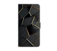Funda tipo cartera para Samsung Galaxy A54 5G, absorción de golpes, de piel sintética, ranuras para tarjetas, función de soporte magnético, a prueba de golpes, para Samsung Galaxy A54 5G, borde dorado