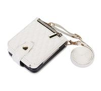 Funda Tipo Cartera para Samsung Galaxy Z Flip 5, Funda de Tarjeta de Cuero de Lujo, Funda Protectora Ultrafina con Correa Larga para el Hombro Cruzada