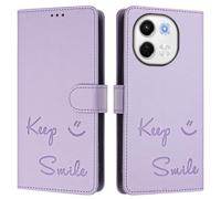 Funda tipo cartera para TECNO SPARK 6 GO/Spark Go 2020, funda de piel sintética con tapa en relieve, bloqueo RFID, soporte, cierre magnético y correa de muñeca, color morado A05