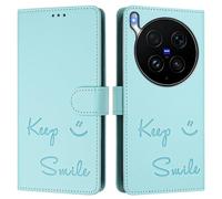 Funda tipo cartera para VIVO X300 ULTRA 5G, piel sintética en relieve, bloqueo RFID, soporte, cierre magnético y correa de muñeca, color verde A01
