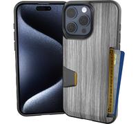 Funda tipo cartera Smartish para iPhone 15 Pro Max - Wallet Slayer Vol. 1 [Delgada y protectora] Tarjetero - Ranura oculta para tarjetas a prueba
