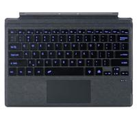 Funda tipo Cover para Microsoft Surface Pro 7+, teclado Bluetooth con trackpad, carga USB, diseño alemán QWERTY (negro, retroiluminado)