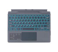 Funda tipo cubierta para Microsoft Surface Pro 8, 9, 10, X o 11, teclado inalámbrico delgado portátil con teclado táctil para tablet (negro gris, retroiluminado)