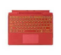 Funda tipo cubierta para Microsoft Surface Pro 8, 9, 10, X o 11, teclado inalámbrico delgado portátil con teclado táctil para tablet (rojo amapola, retroiluminado)