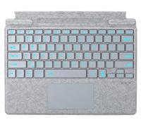 Funda tipo cubierta para Microsoft Surface Pro 8 Pro 9 Pro 10/Pro X Pro 11 Generación, teclado inalámbrico delgado portátil con teclado táctil para tablet (gris, retroiluminado)