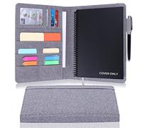 Funda tipo libro para Rocketbook, organizador de cartera, tela impermeable, organizador multifuncional con lazo para bolígrafo, soporte para tarjetas de visita, se adapta a cuadernos de tamaño A5, 8.8