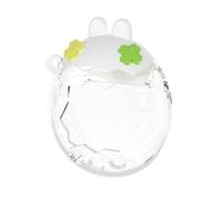 Funda transparente brillante para Tamagotchi Paradise con tapa que se puede abrir, a prueba de caídas, resistente a los arañazos, diseño de oreja transprent, aspecto bonito, parte superior blanca +