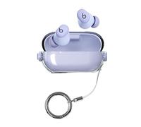 Funda transparente compatible con Beats Solo Buds con bloqueo creativo, funda antipérdida para auriculares Bluetooth Beats Solo Buds (morado transparente)